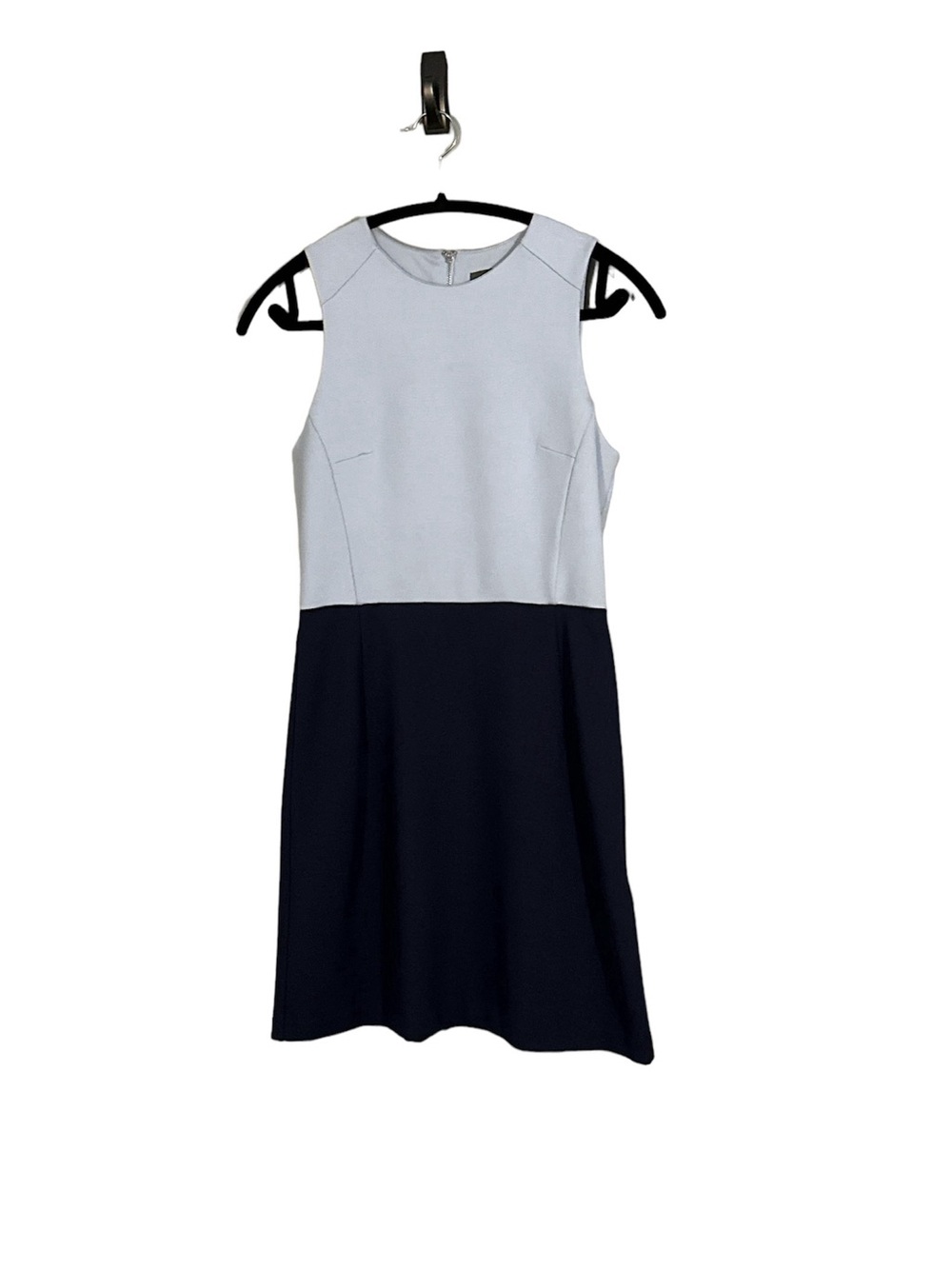 French Connection Two-Tone Sleeveless Mini Dress in Light Blue and Navy